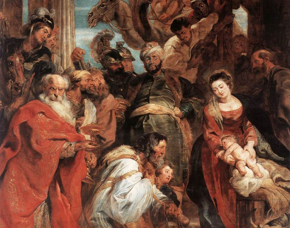 Peter Paul Rubens, The adoration of the magi, 1624, KMSKA, oil on panel, 447 cm x 336 cm - public domain